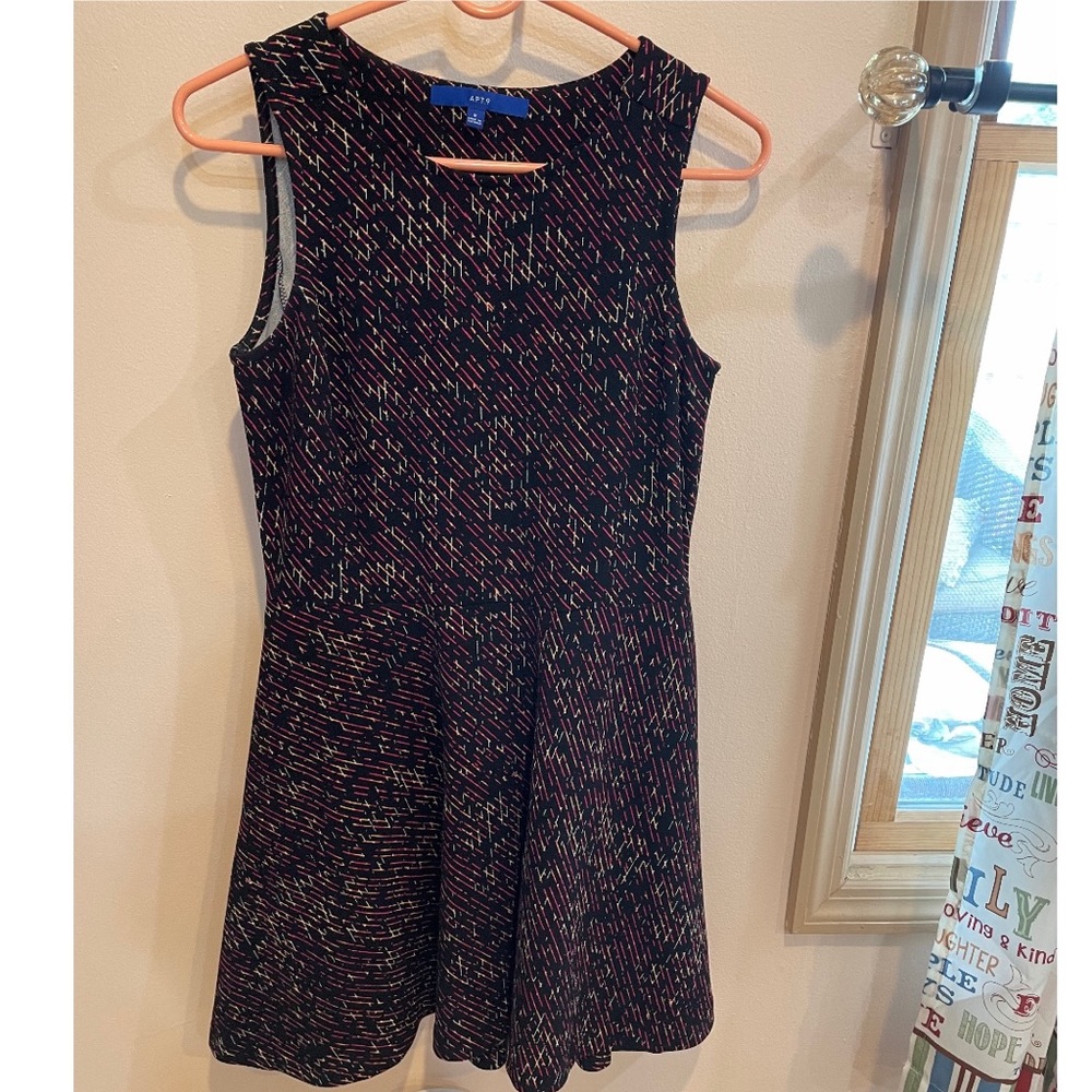 Black/Pink/Yellow Patterned Dress from Apt. 9